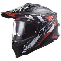 LS2 MX701 EXPLORER CARBON EXTEND adventure helma matná-červená